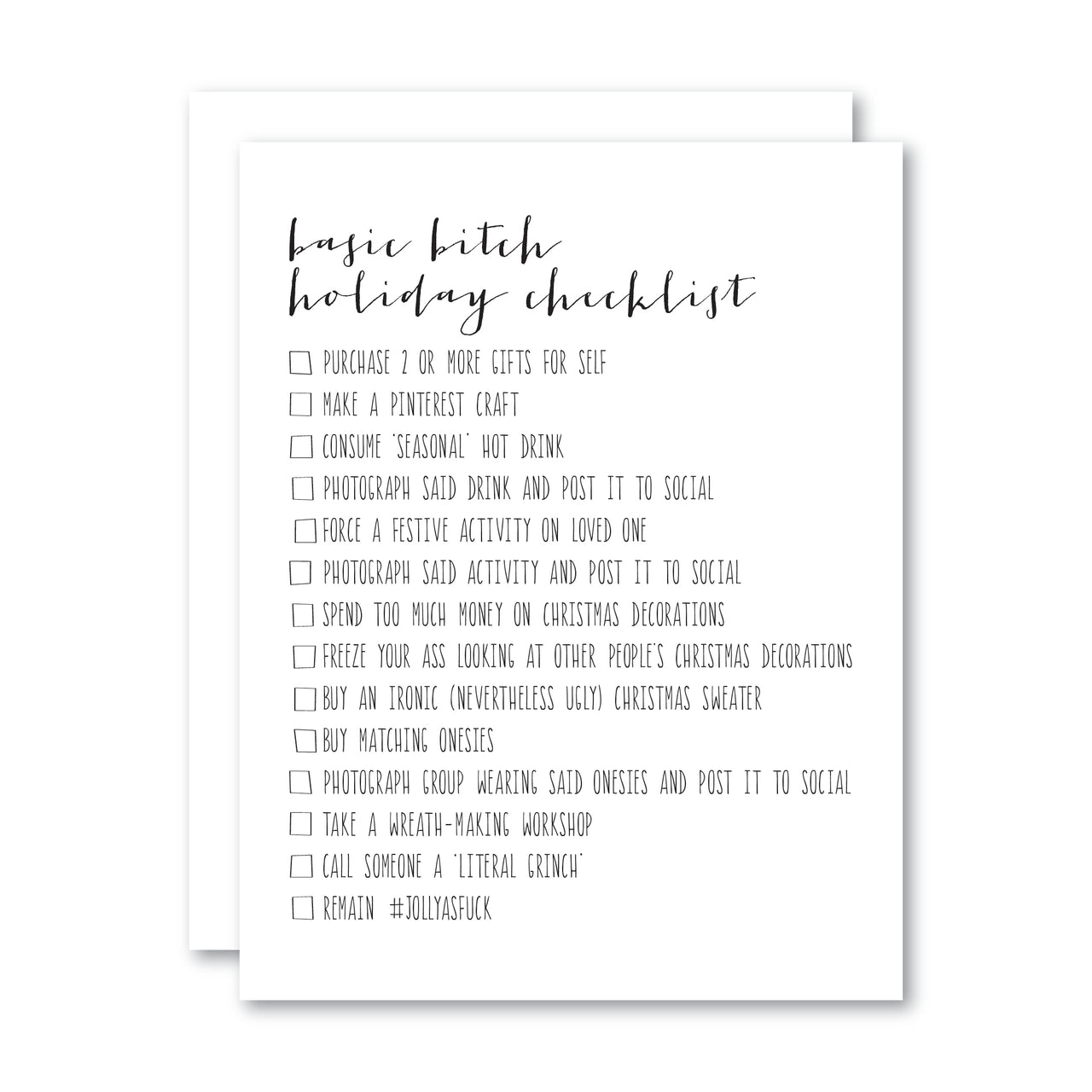 Basic B Holiday Checklist